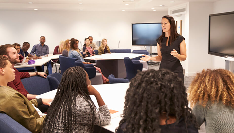 Instructor teaching class